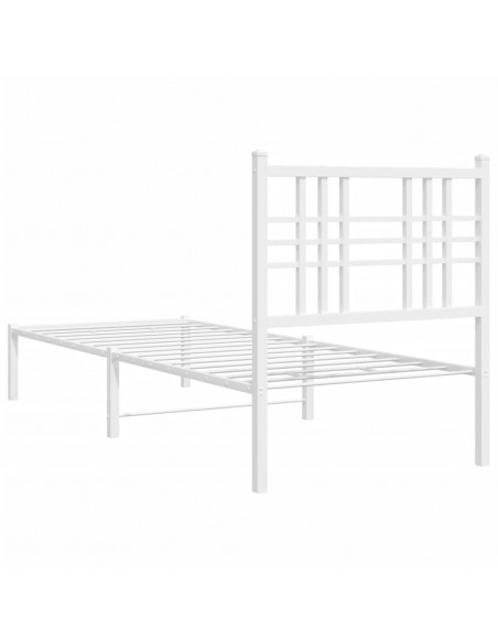 Giroletto con Testiera Metallo Bianco 75x190 cm