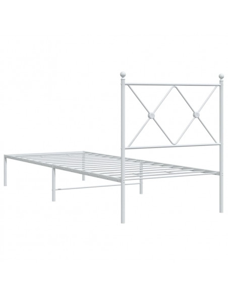 Giroletto con Testiera Metallo Bianco 75x190 cm