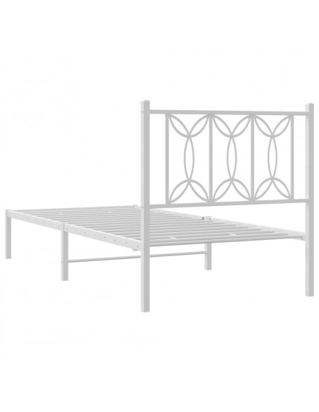 Giroletto con Testiera Metallo Bianco 75x190 cm