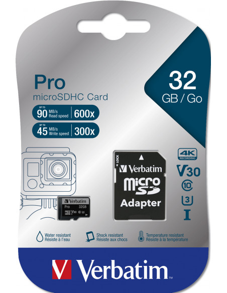 Verbatim Pro 32 GB MicroSDHC UHS Classe 10