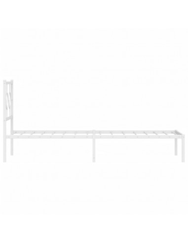 Giroletto senza Materaso con Testiera Metallo Bianco 75x190 cm
