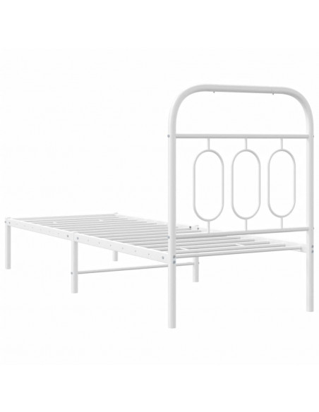 Giroletto con Testiera Metallo Bianco 75x190 cm