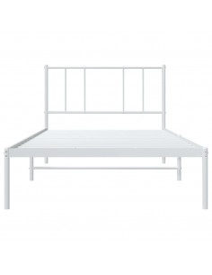 Giroletto con Testiera Metallo Bianco 75x190 cm