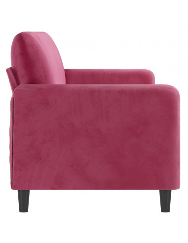 Divano a 3 Posti Rosso Vino 180 cm in Velluto