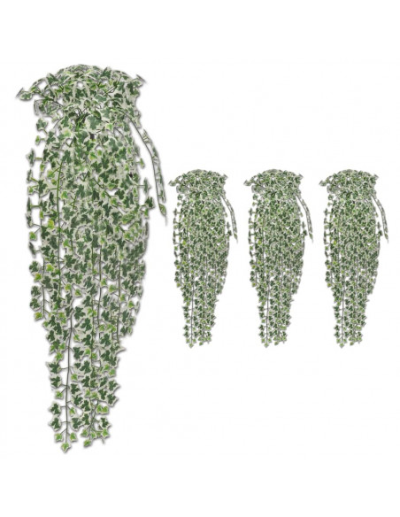 Foglie Artificiali di Edera 4 pz Variegata 90 cm