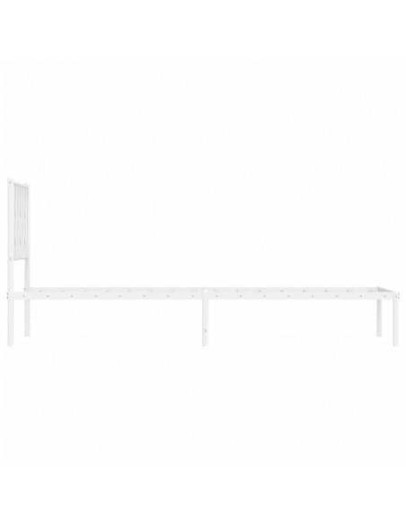 Giroletto con Testiera Metallo Bianco 80x200 cm