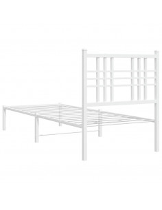 Giroletto con Testiera Metallo Bianco 80x200 cm