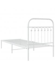 Giroletto con Testiera Metallo Bianco 80x200 cm