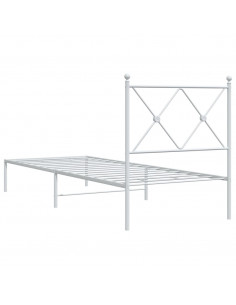 Giroletto con Testiera Metallo Bianco 80x200 cm