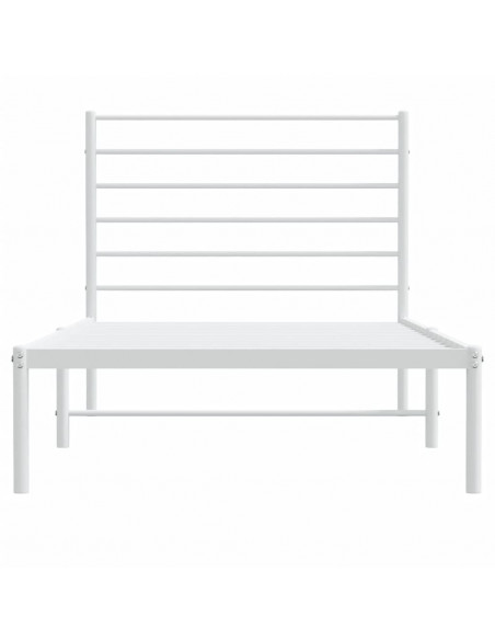 Giroletto con Testiera Metallo Bianco 80x200 cm
