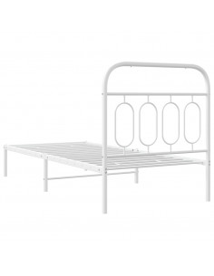 Giroletto con Testiera Metallo Bianco 90x190 cm