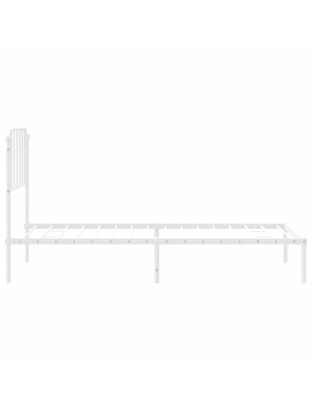 Giroletto con Testiera Metallo Bianco 90x190 cm