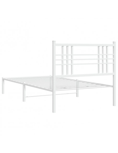 Giroletto con Testiera Metallo Bianco 90x190 cm