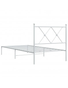 Giroletto con Testiera Metallo Bianco 90x190 cm