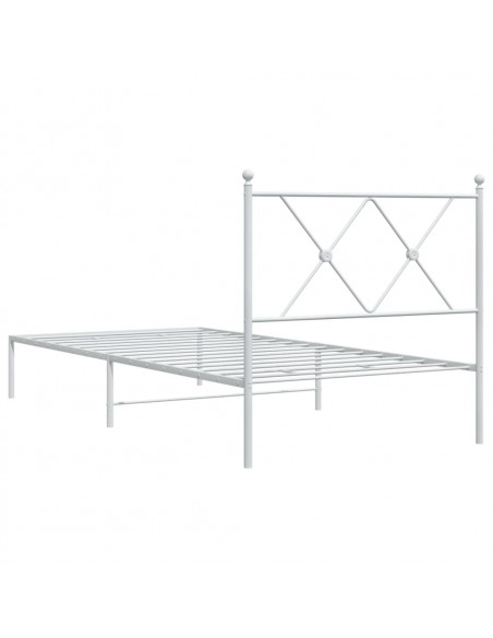 Giroletto con Testiera Metallo Bianco 90x190 cm