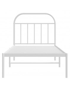 Giroletto con Testiera Metallo Bianco 90x190 cm