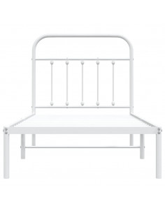 Giroletto con Testiera Metallo Bianco 90x190 cm