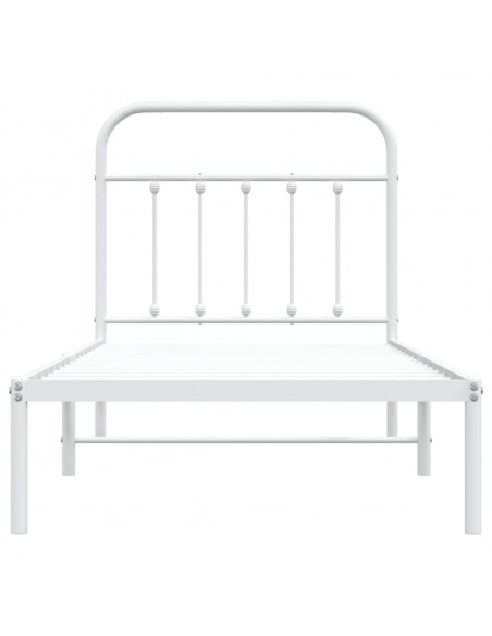 Giroletto con Testiera Metallo Bianco 90x190 cm
