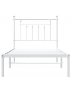 Giroletto con Testiera Metallo Bianco 90x190 cm