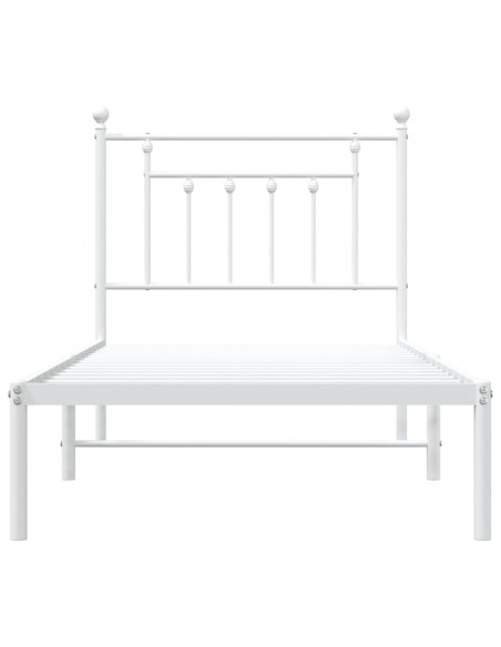 Giroletto con Testiera Metallo Bianco 90x190 cm