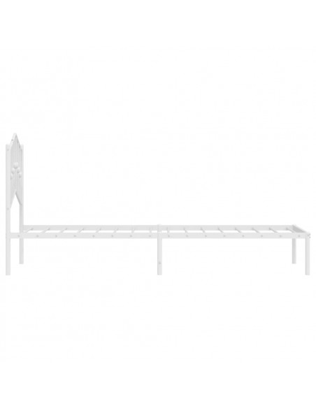 Giroletto con Testiera Metallo Bianco 90x200 cm
