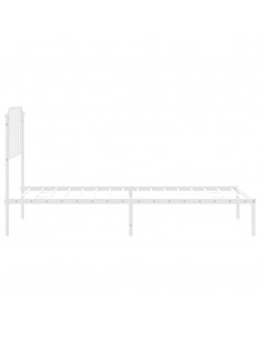 Giroletto con Testiera Metallo Bianco 90x200 cm