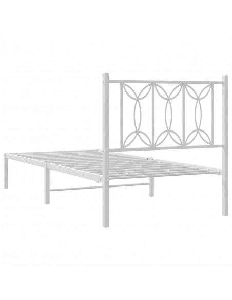 Giroletto con Testiera Metallo Bianco 90x200 cm