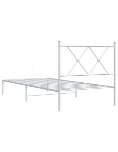 Giroletto con Testiera Metallo Bianco 90x200 cm