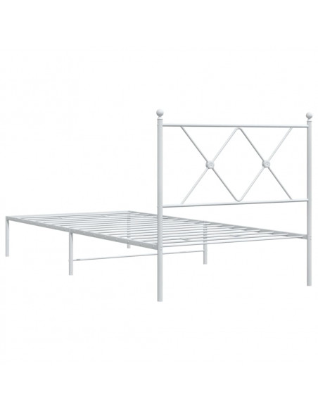 Giroletto con Testiera Metallo Bianco 90x200 cm