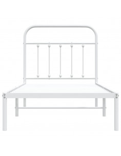 Giroletto con Testiera Metallo Bianco 90x200 cm