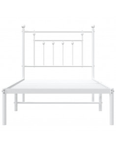 Giroletto con Testiera Metallo Bianco 90x200 cm