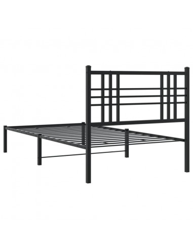 Giroletto con Testiera Metallo Nero 100x200 cm