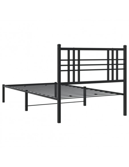 Giroletto con Testiera Metallo Nero 100x200 cm