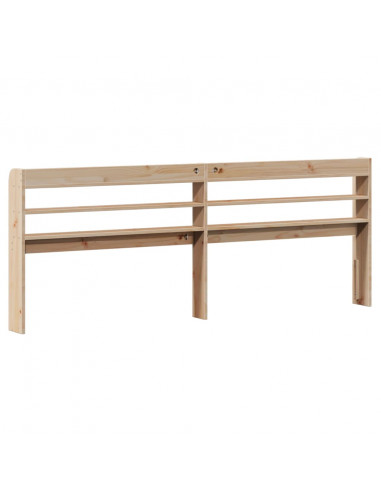 Testiera con Ripiani 200 cm in Legno Massello di Pino