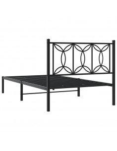 Giroletto con Testiera Metallo Nero 100x200 cm