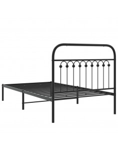 Giroletto con Testiera Metallo Nero 100x200 cm