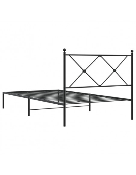 Giroletto con Testiera Metallo Nero 100x200 cm