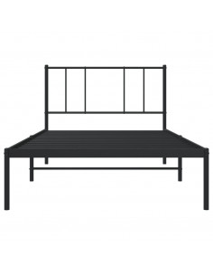 Giroletto con Testiera Metallo Nero 100x200 cm