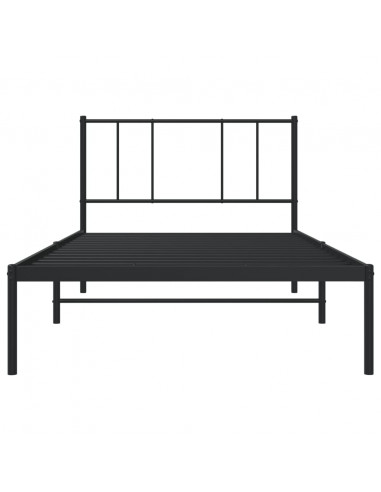 Giroletto con Testiera Metallo Nero 100x200 cm