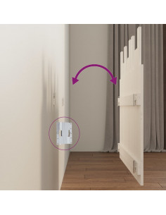 Testiera da Parete Bianca 108x3x80 cm in Legno Massello di Pino