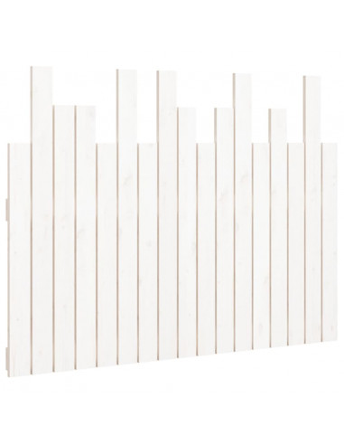 Testiera da Parete Bianca 108x3x80 cm in Legno Massello di Pino