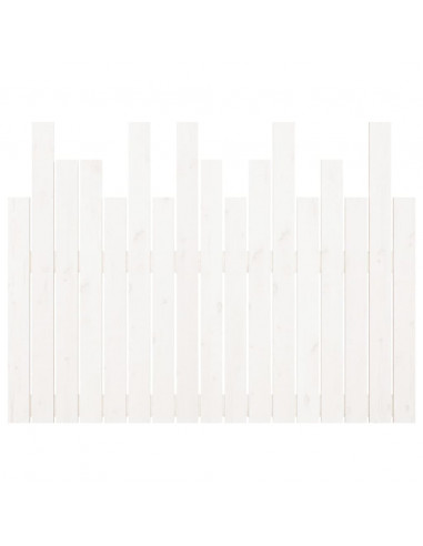 Testiera da Parete Bianca 108x3x80 cm in Legno Massello di Pino