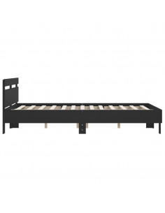 Giroletto con Testiera Neri 140x190 cm in Legno Multistrato