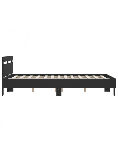 Giroletto con Testiera Neri 140x190 cm in Legno Multistrato