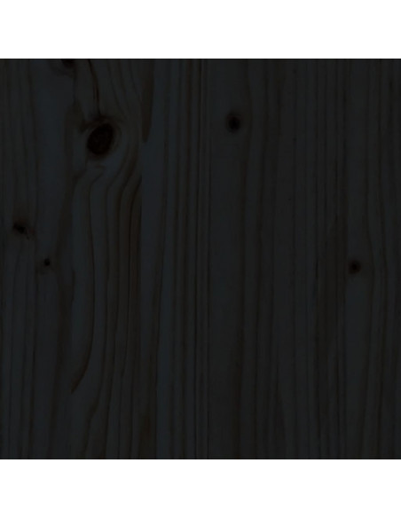 Giroletto con Testiera Nero 100x200 cm in Legno Massello