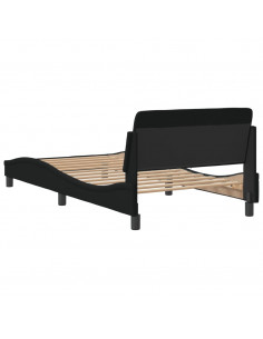 Giroletto con Testiera Nero 100x200 cm in Tessuto