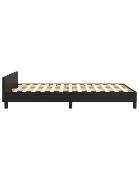 Giroletto con Testiera Nero 120x190 cm in Similpelle