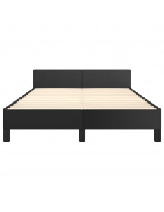 Giroletto con Testiera Nero 120x190 cm in Similpelle