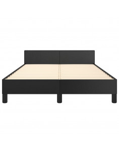 Giroletto con Testiera Nero 120x190 cm in Similpelle