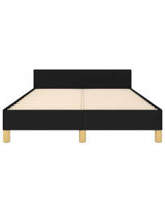 Giroletto con Testiera Nero 120x190 cm in Tessuto